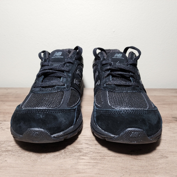 New Balance 990v5 Big Kid Triple Black Sneakers Suede Shoes Size 5.5 - Picture 6 of 11